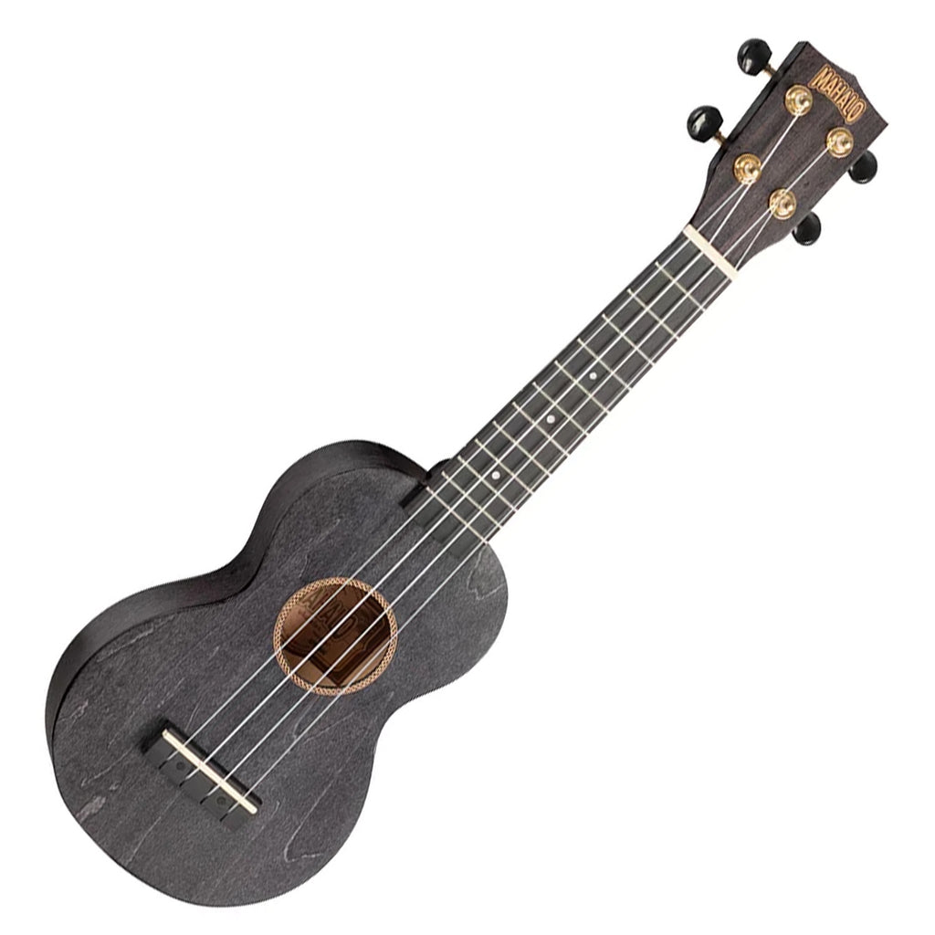 Mahalo Slimline Series Soprano Ukulele in Transparent Black w/Bag - MS1TBK