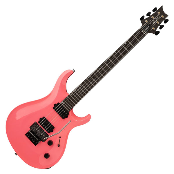PRS Tekton Floyd Electric Guitar Black Satin Neck In Hot Pink w/PRS Premium Gig Bag - 117895NK