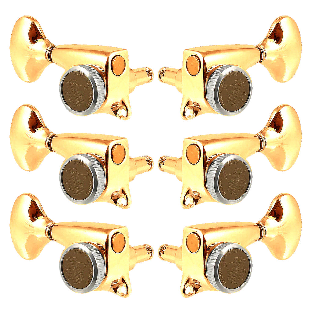 Gotoh 510 MGT Delta 3X3 Locking Tuning Pegs in Gold - TK7247002