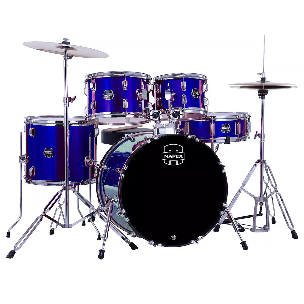 Mapex Comet 5 Piece Rock Kit in Lake Blue w/Throne Cymbals & Hardware Pack - MPXCM5294FTCFL