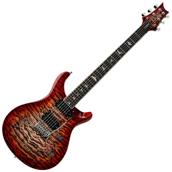 PRS SE Custom 2408 Electric Guitar Quilt Package in Charcoal Cherry Burst w/Gig Bag - C84QQEIN1CG