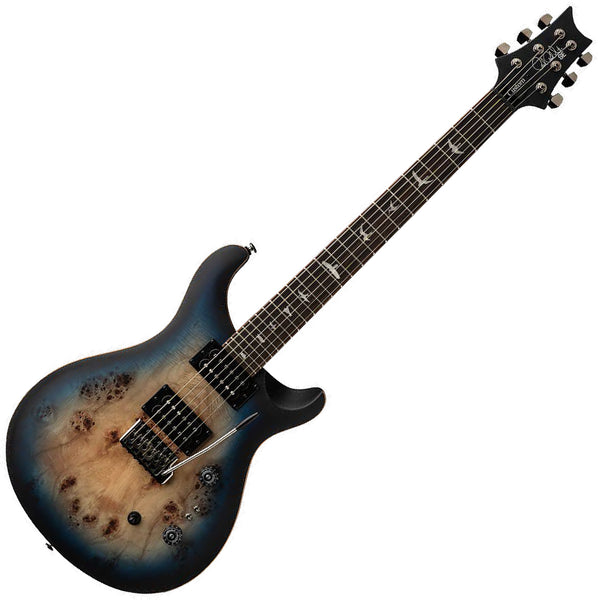 PRS SE Exotic Limited Custom 2408 Electric Guitar Poplar Burl in Lake Blue Midnight Burst w/Bag - C84PXRXN1LM