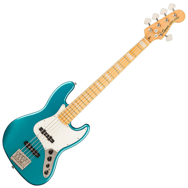 Squier Classic Vibe Active 70s Jazz Electric Bass V Maple Parchment Pickguard in Ocean Turquoise - 0374553508
