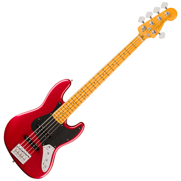 Fender American Ultra II Jazz Bass V 5 String Electric Bass Maple Fingerboard in Sinister Red w/Case - 0199122799