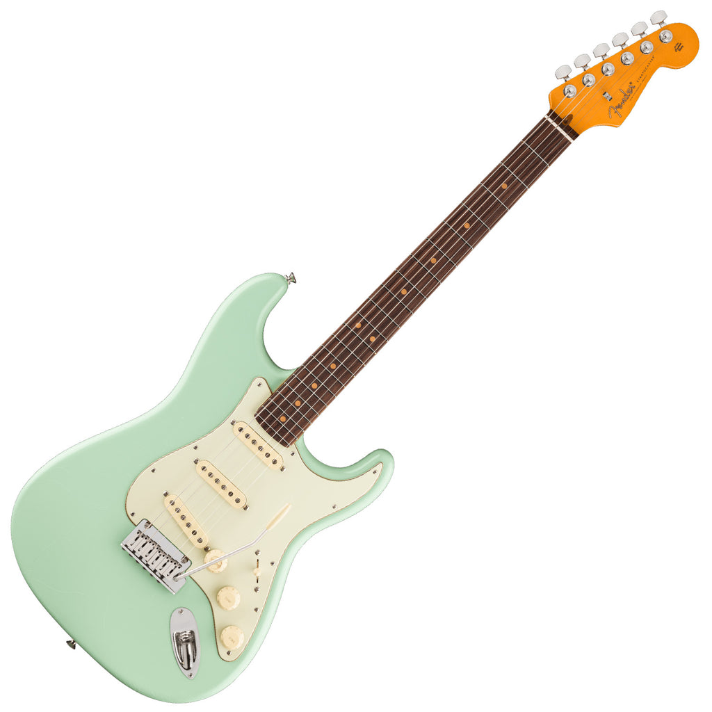 Fender American Ultra Luxe Vintage 60s Stratocaster Electric Guitar Rosewood in Surf Green- 0118220857