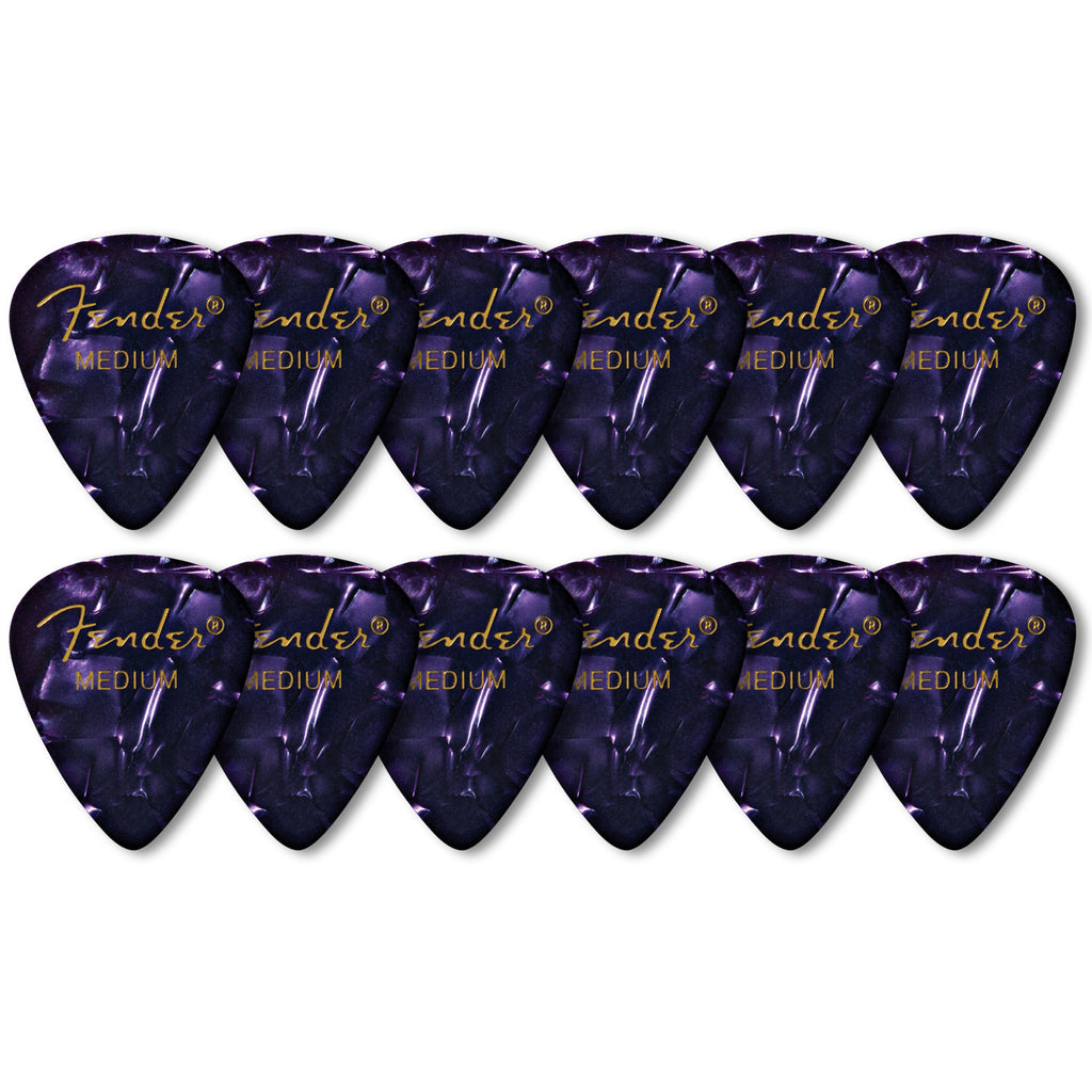 Fender Premium Celluloid 351 Shape Picks Medium Purple Moto 12 Pack - 1980351876