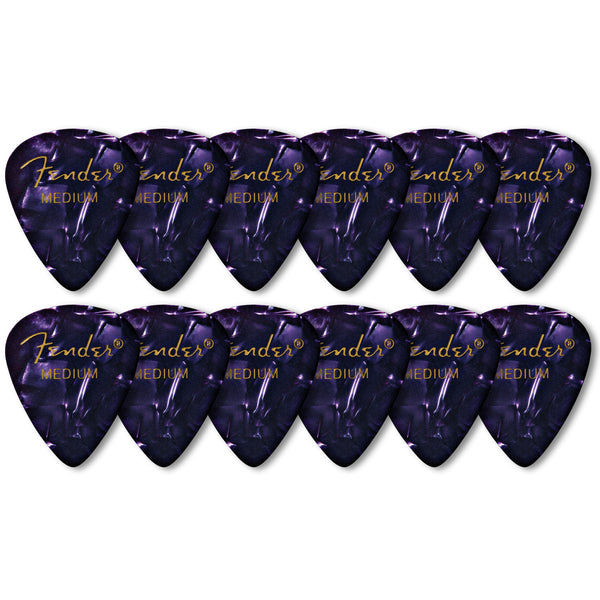 Fender Premium Celluloid 351 Shape Picks Medium Purple Moto 12 Pack - 1980351876