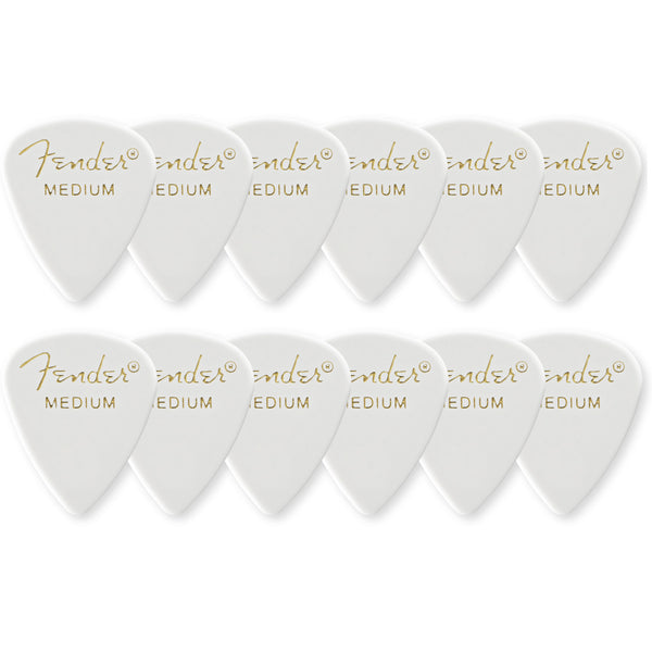 Fender Classic Celluloid White 351 Shape Medium 12 Pack - 1980351880