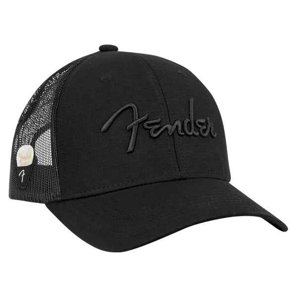 Fender Snap Back Pick Holder Hat in Black w/Black Logo - 9122421300