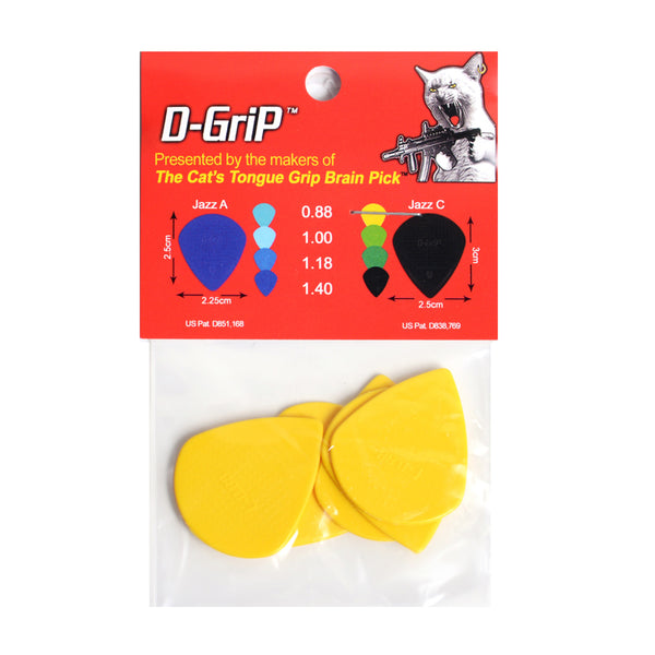 Brain Picks Cat's Tongue D-Grip A .88 Picks 5 Pack - JCTDGA885