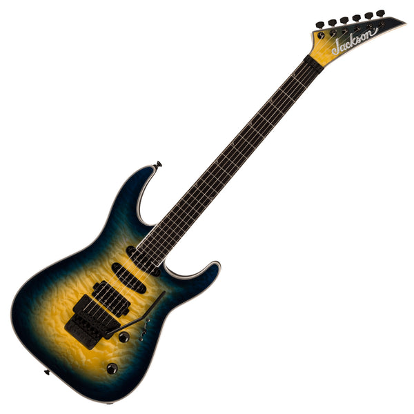 Jackson PRO PLUS Series Soloist SLA3Q A Electric Guitar in Amber Blue Burst - 2914327586