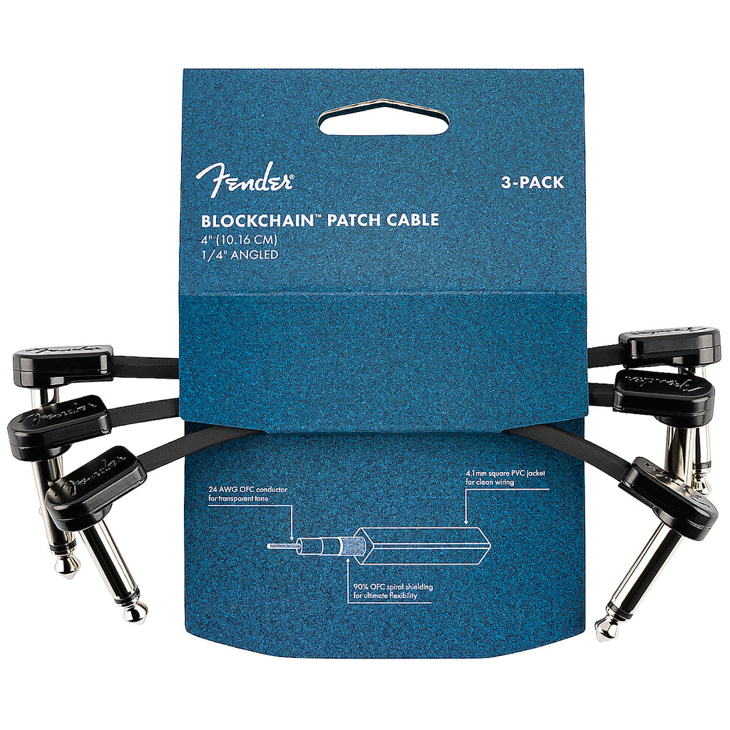 Fender Blockchain 16 inch Patch Cable 3-pack Straight/Angled - 0990825013