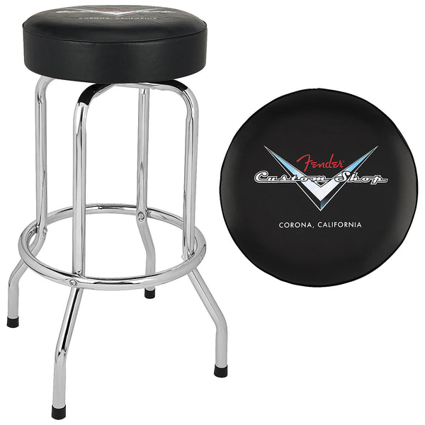 Fender Custom Shop Chevron Logo Barstool in Black/Chrome - 9192022006