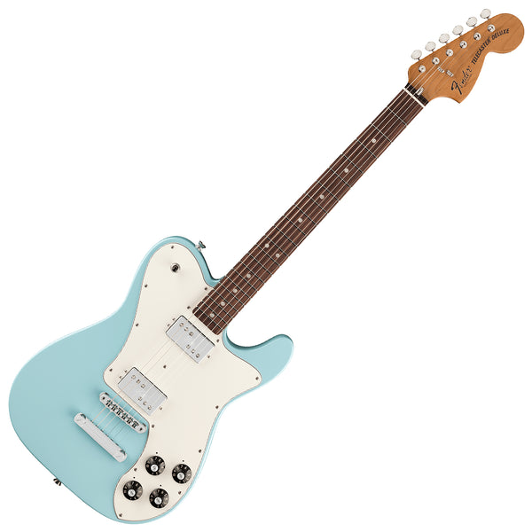 Fender Kingfish Delta Day Telecaster Electric Guitar Deluxe Rosewood in Daphne Blue - 0115600704