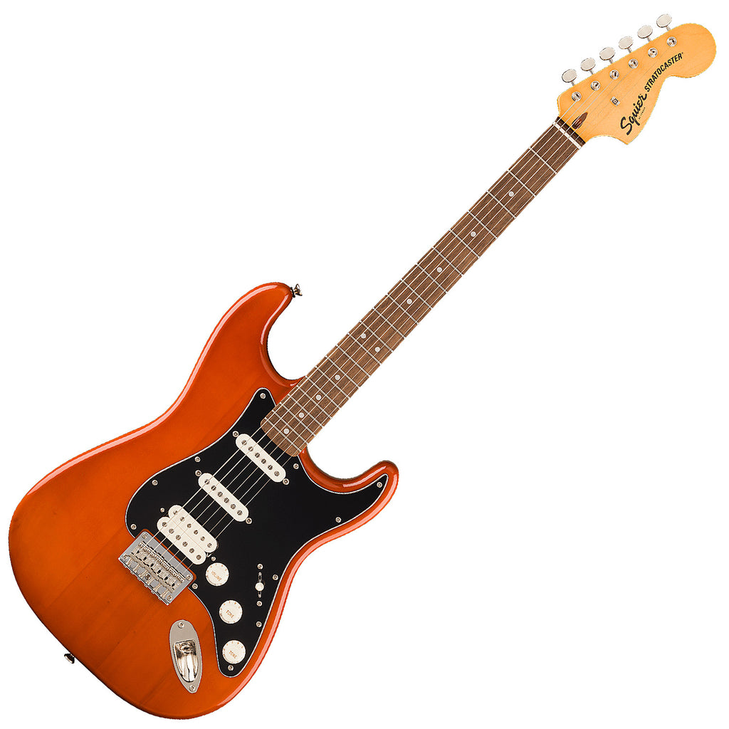 Squier Classic Vibe 70s Stratocaster Electric Guitar HT HSS Laurel Black Pickguard in Mocha - 0374027529