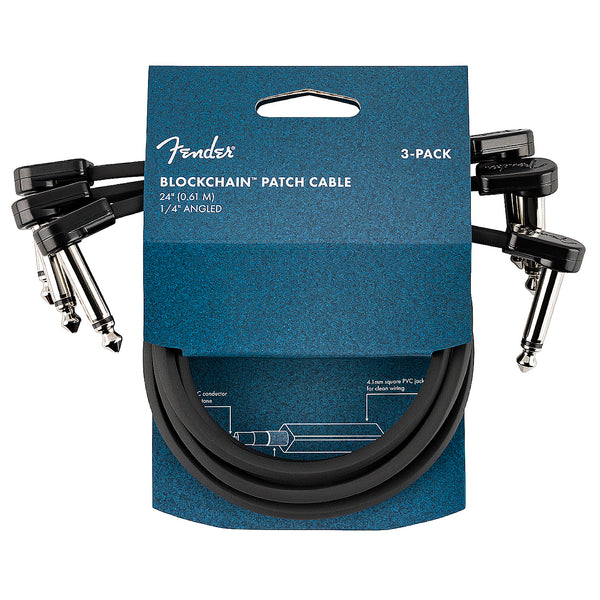 Fender Blockchain 24 inch Patch Cable 3-pack Angle/Angle - 0990825012