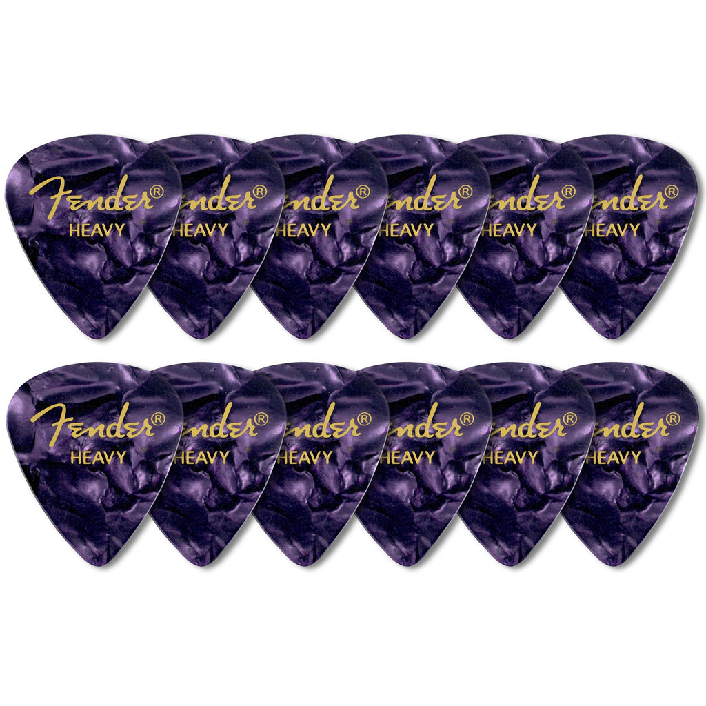 Fender Premium Celluloid 351 Shape Picks Heavy Purple Moto 12 Pack - 1980351976