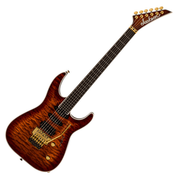 Jackson PRO PLUS Series Soloist SLA3Q Electric Guitar in Amber Tiger EYE - 2914327580