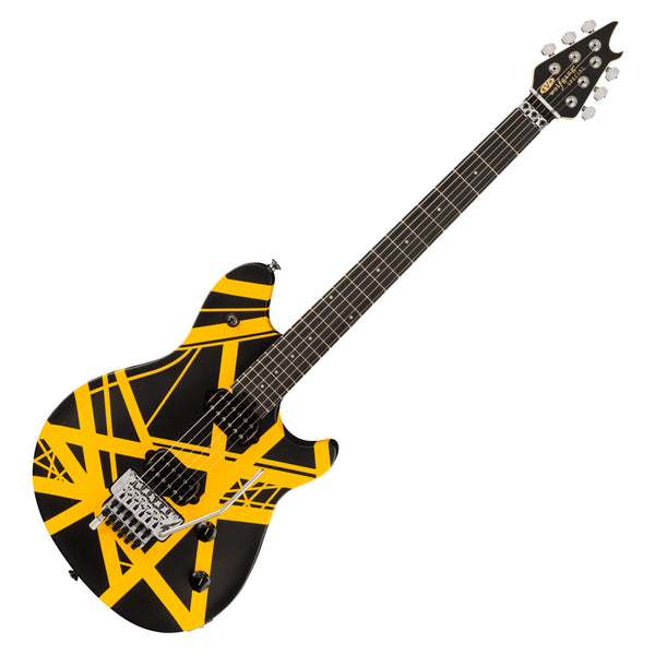 EVH Wolfgang Special Striped Series Electric Guitar Ebony in Black and Yellow - 5107702316