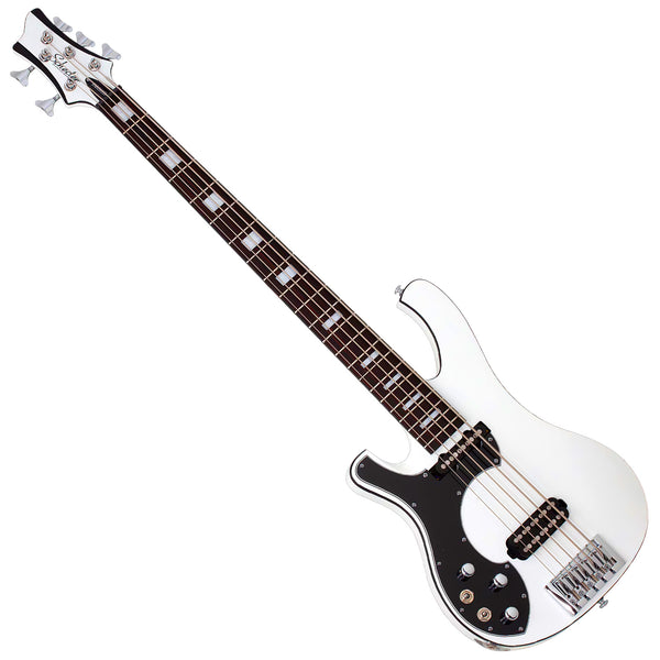 Schecter Stargazer 5 String Left Hand Electric Bass in Gloss White - 690SHC