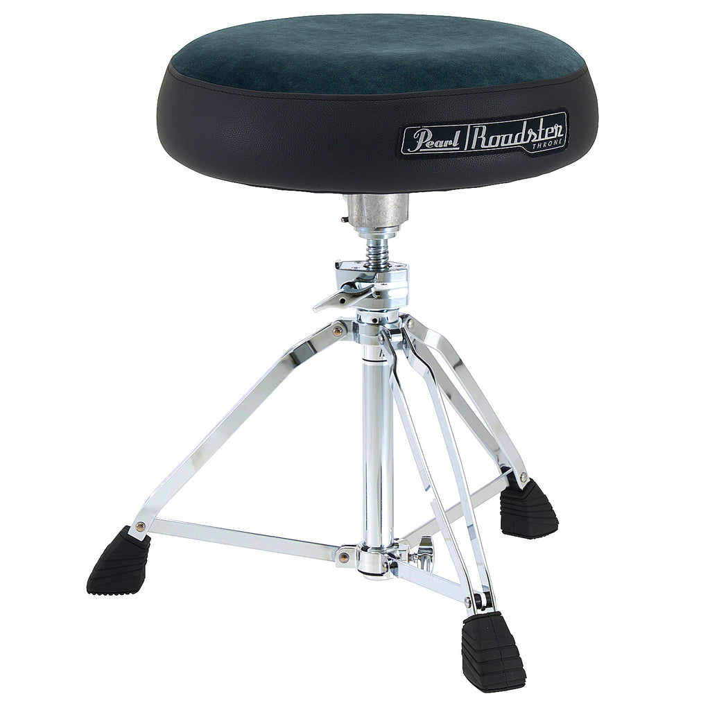Pearl D-1500 Roadster Drum Throne with Deep Sea Green Cloth Seat Top - D1500DSST