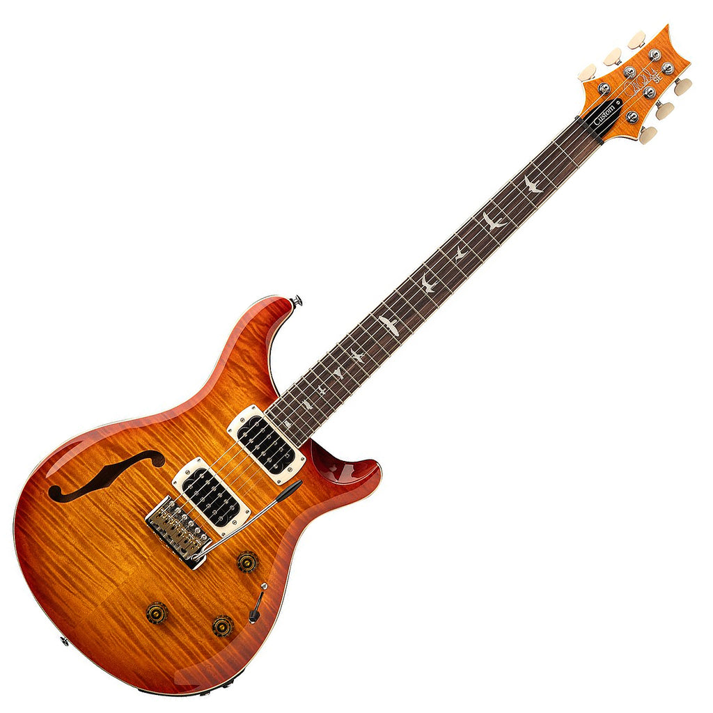PRS SE Custom 24 Semi Hollow Piezo Electric Guitar Rosewood in Vintage Sunburst w/Gig Bag - CP4FFRIN1VS