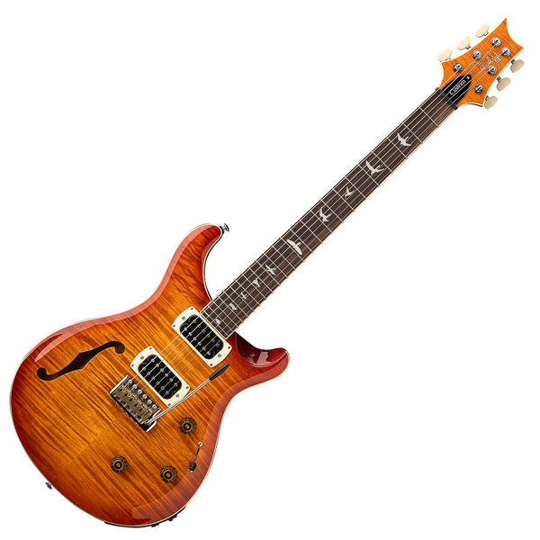 PRS SE Custom 24 Semi Hollow Piezo Electric Guitar Rosewood in Vintage Sunburst w/Gig Bag - CP4FFRIN1VS