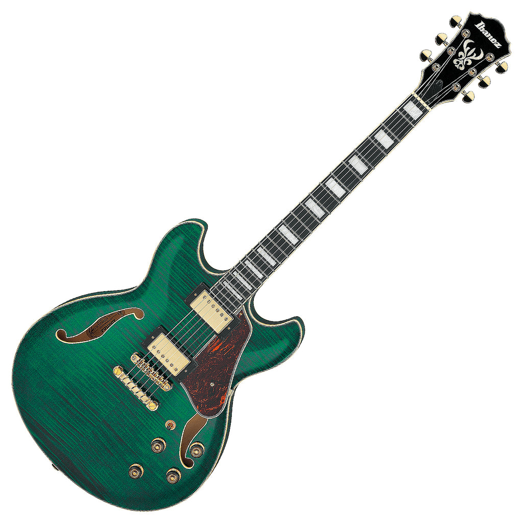 Ibanez AS Artcore Expressionist Electric Guitar in Transparent Moss Green w/Bag - AS93FMTMG