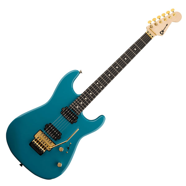 GET A 15% GIFT CARD | Charvel Pro-Mod SD1 Electric Guitar HH Floyd Rose Gold Hardware in Miami Blue - 2965841591-0