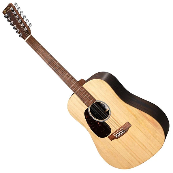 Martin D X2EL Left Hand 12 String Acoustic Electric Sitka Faux Brazillian High Pressure Laminate w/Gig Bag - DX2E12STRBRAZL