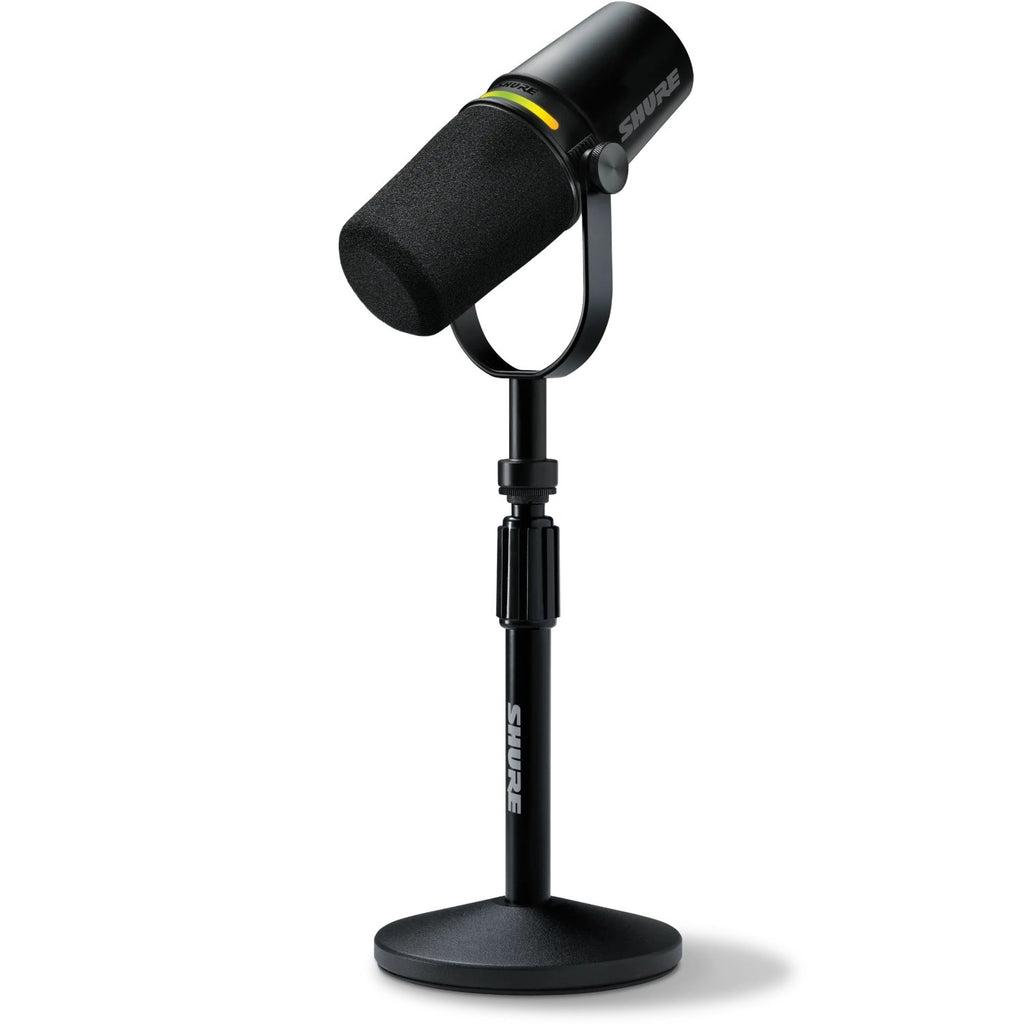 Shure OBS Certified XLR/USB Speech Microphone w/Stand in Black - MV7PLUSKBNDL