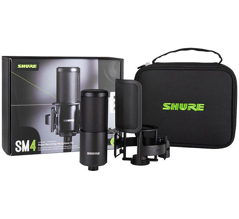 Shure Large Diaphragm Condenser Vocal Microphone w/Bag and Windscreen - SM4KKIT