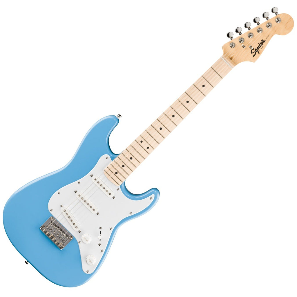 Squier Mini Stratocaster Electric Guitar Maple in California Blue - 0370122526