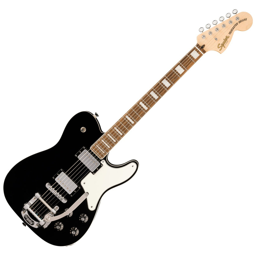 Squier Paranormal Troublemaker Telecaster Deluxe Bigsby Electric Guitar Laurel in Black - 0377065506