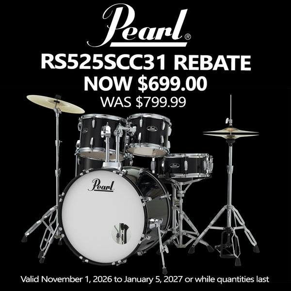 IN STORE PICKUP ONLY Pearl Roadshow 5 Piece Drum Set in Jet Black - RS525SCC31