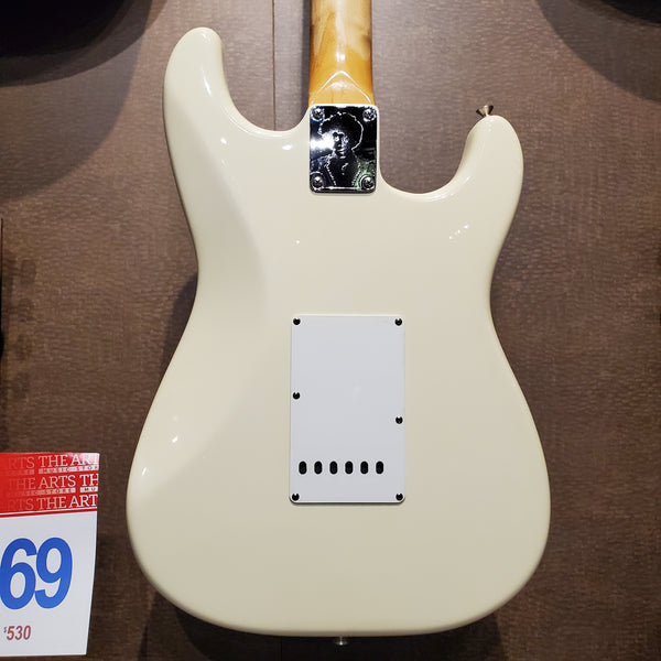 USED SPECIAL! - Fender USA Jimi Hendrix Artist Signature Tribute Stratocaster Electric Guitar in Olympic White w/Case - USDJIMITRIBUTE