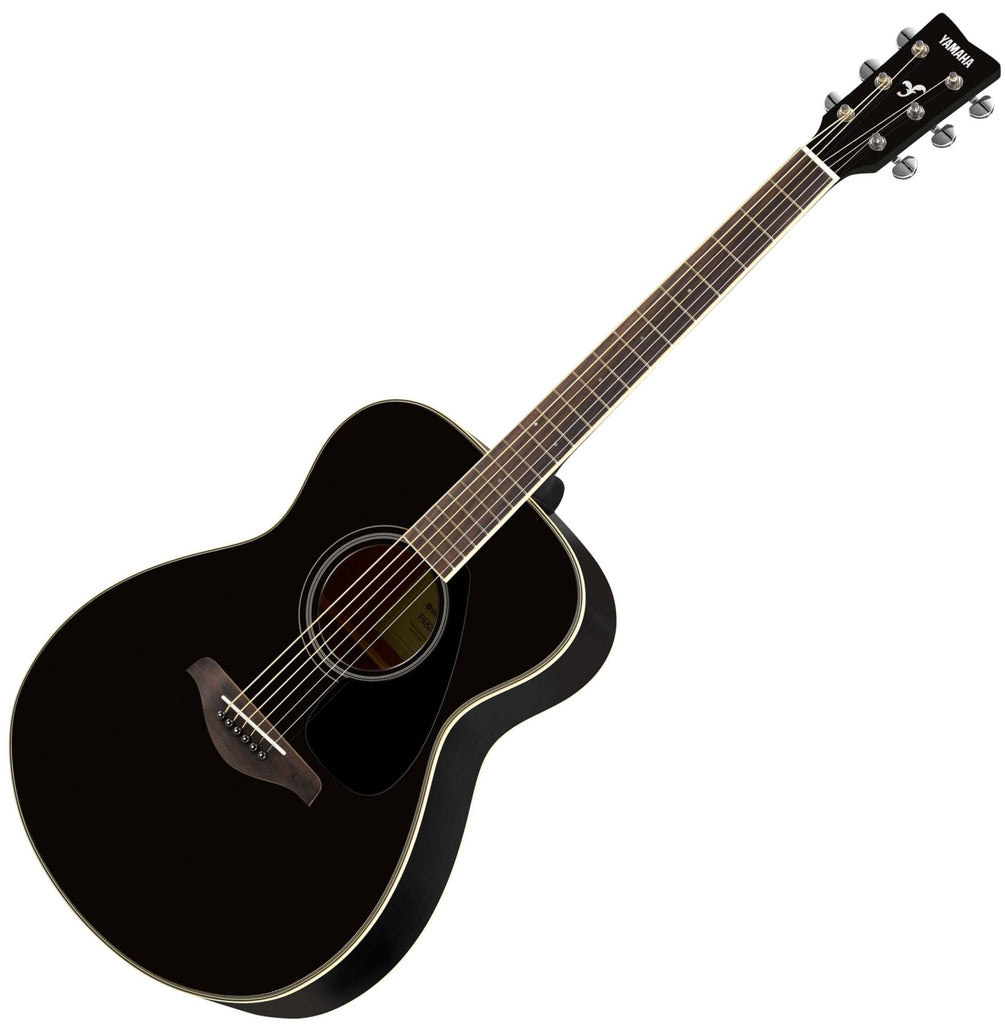 Yamaha Folk Size Acoustic Guitar Solid Spruce Top in Black - FS820BL