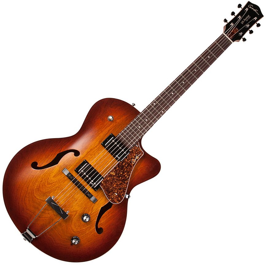 DEMO | Godin 5th Avenue Kingpin Cutaway Archtop Electric Guitar in Cognac Burst - 050932F