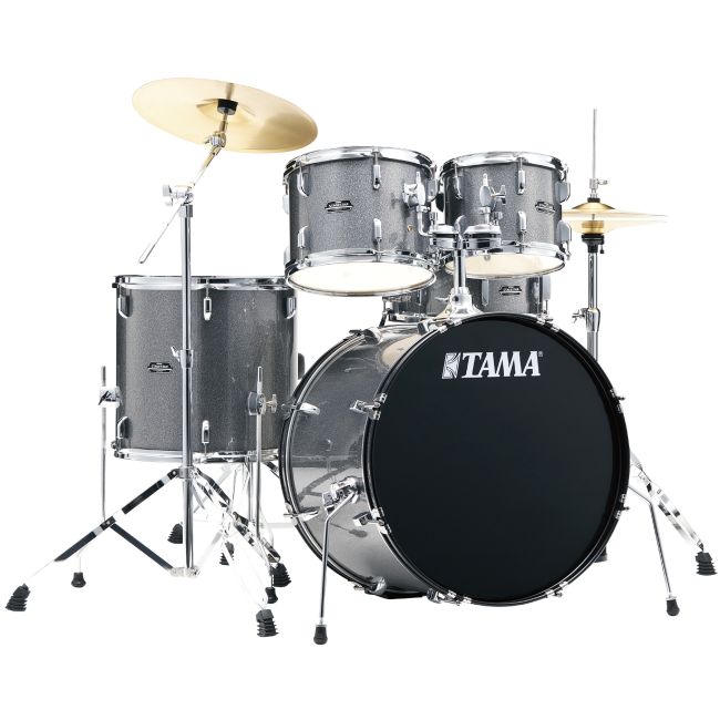 Tama Stagestar 5 Piece Drum Kit w/Hardware and Cymbals in Cosmic Silver Sparkle - ST52H5CCSS