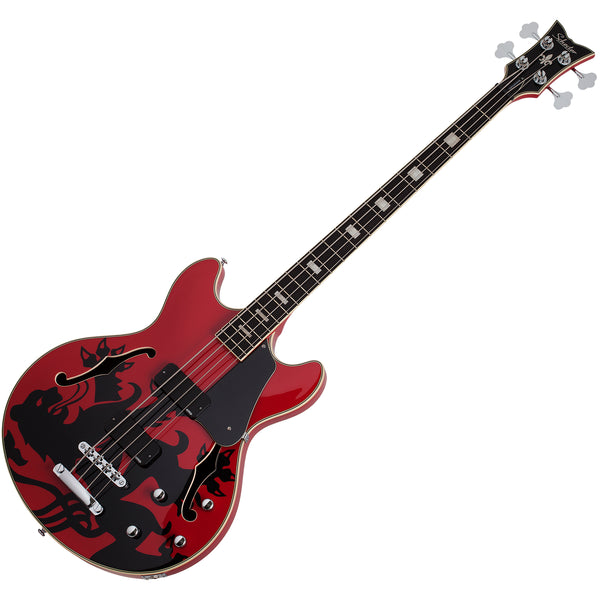 Schecter Simon Gallup Corsair Electric Bass in Red And Black - 2240SHC