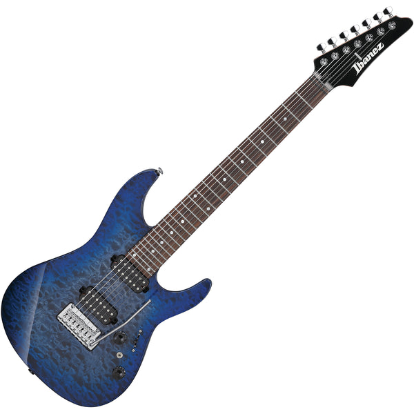 Ibanez AZ Premium 7 String Electric Guitar in Twilight Blue Burst w/Bag - AZ427P2QMTUB