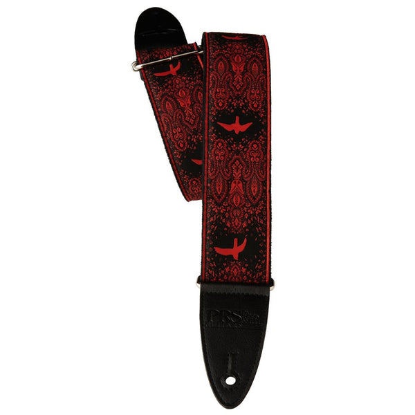 PRS 2 Inch Custom Jacquard Guitar Strap Birds Fleur Red - 113504016
