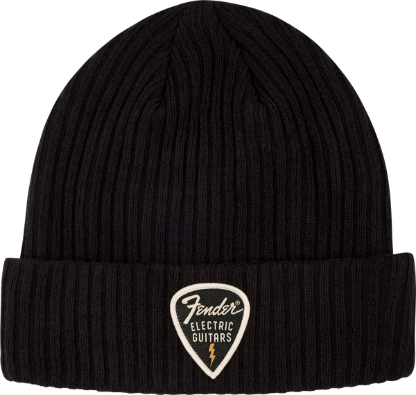 Fender Pick Patch Ribbed Beanie Black - 9106111707