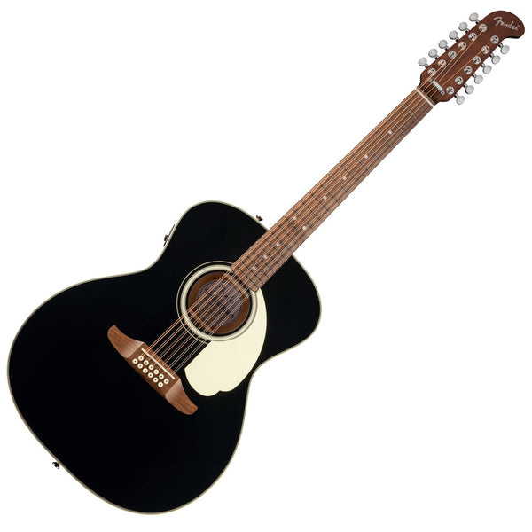 Fender California Deluxe Villager E 12 String Acoustic Electric Walnut in Black - 0974711506