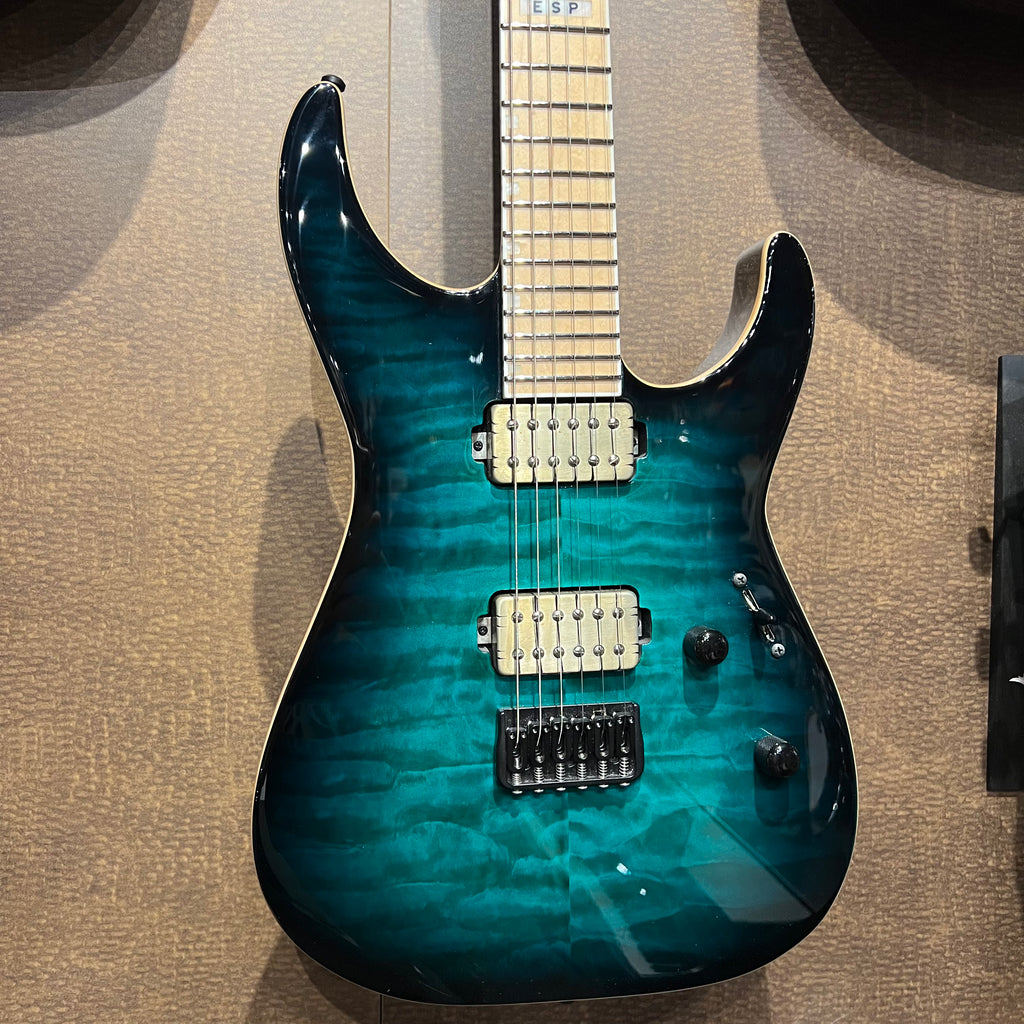 USED SPECIAL! ESP EII M-II NT Electric Guitarin  Black Turquoise Burst w/Hard Case - USDESPE2
