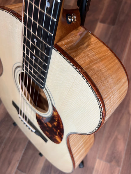 Boucher OM Studio Goose Private Stock Acoustic Guitar Flame Maple AAAA Adirondack Spruce w/Case - PSSG161