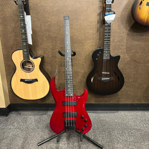 USED SPECIAL! - Kiesel Vader 4 String Headless Electric Bass in Red w/Case - USDKSLVADER