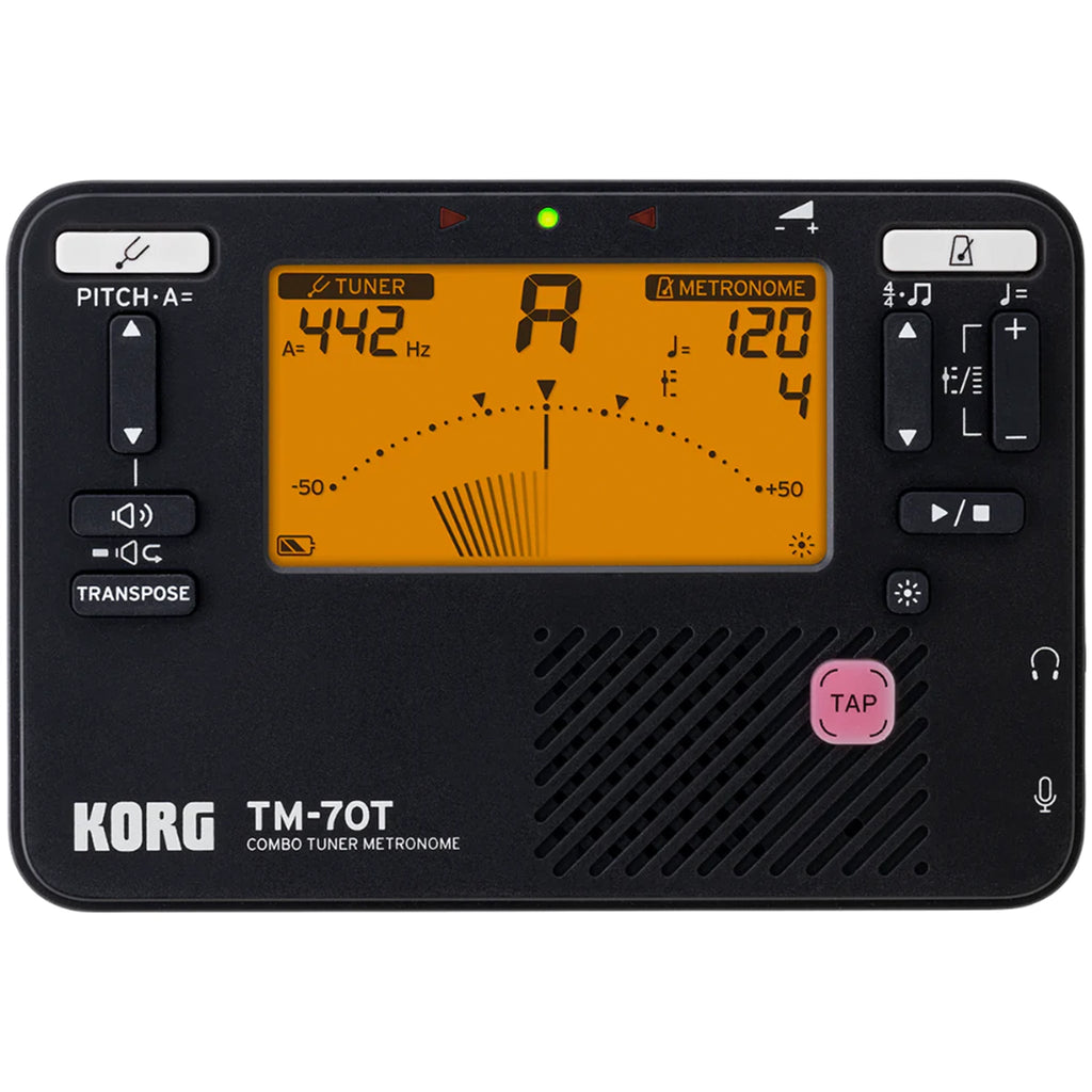 Korg Handheld Digital Tuner and Metronome in Black - TM70TBK