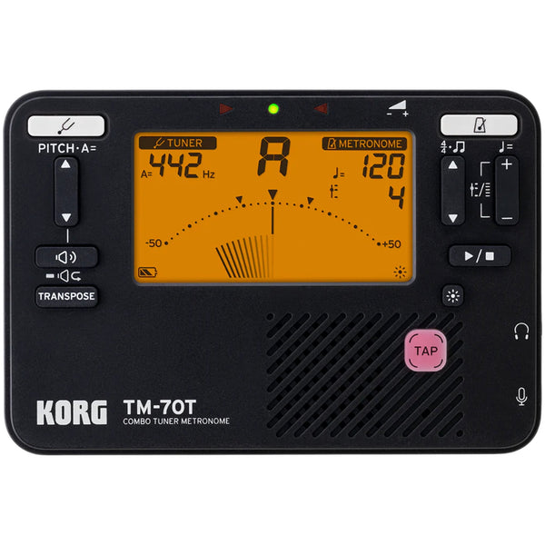 Korg Handheld Digital Tuner and Metronome in Black - TM70TBK