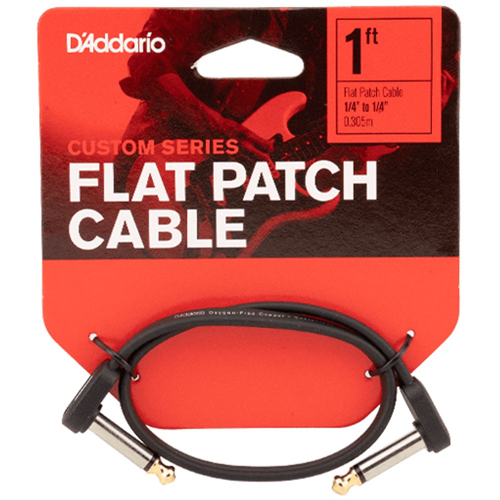 D'addario 1 Foot Right Angle Flat Guitar Cable - PWFPRR01